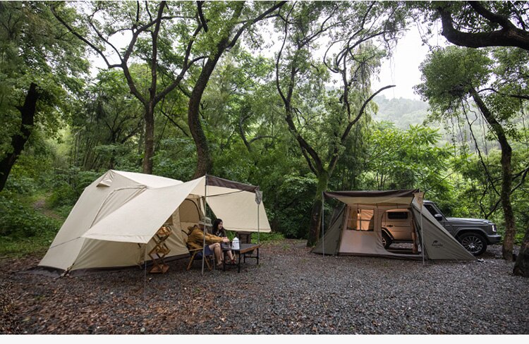 Cheap Goat Tents  Outdoor Camping Open 210D Windproof And Rainproof 3 4 People Portable Three door Double curtain Automatic Tent   